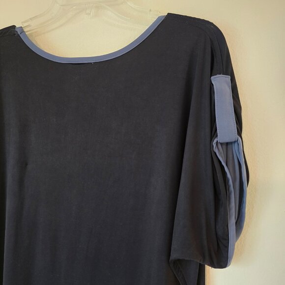 Dotti Black SS Mini Dress Scoop Neck Grey Trim Med/Lge? - Picture 10 of 16